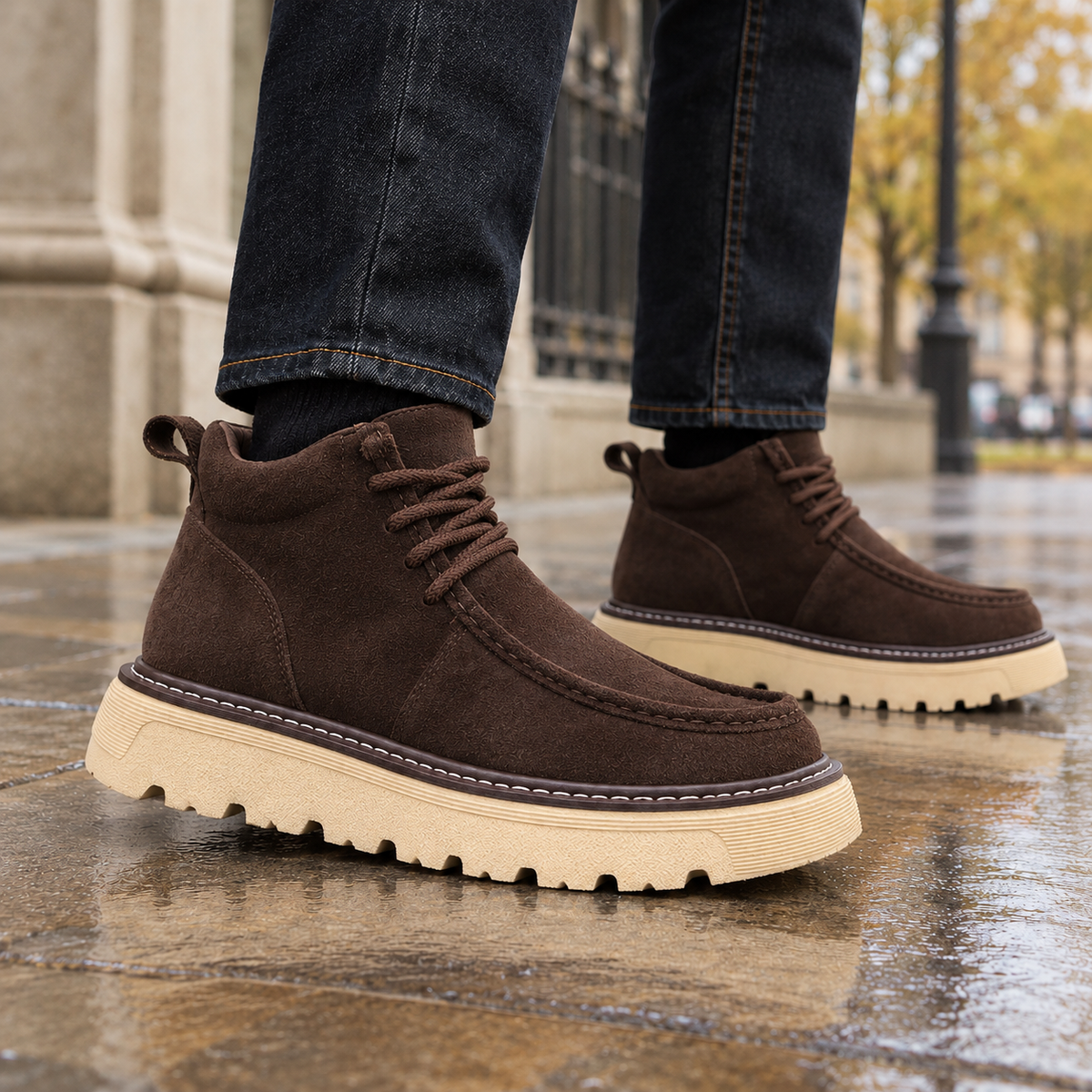 Recanati Suede Lace Boots - Brown