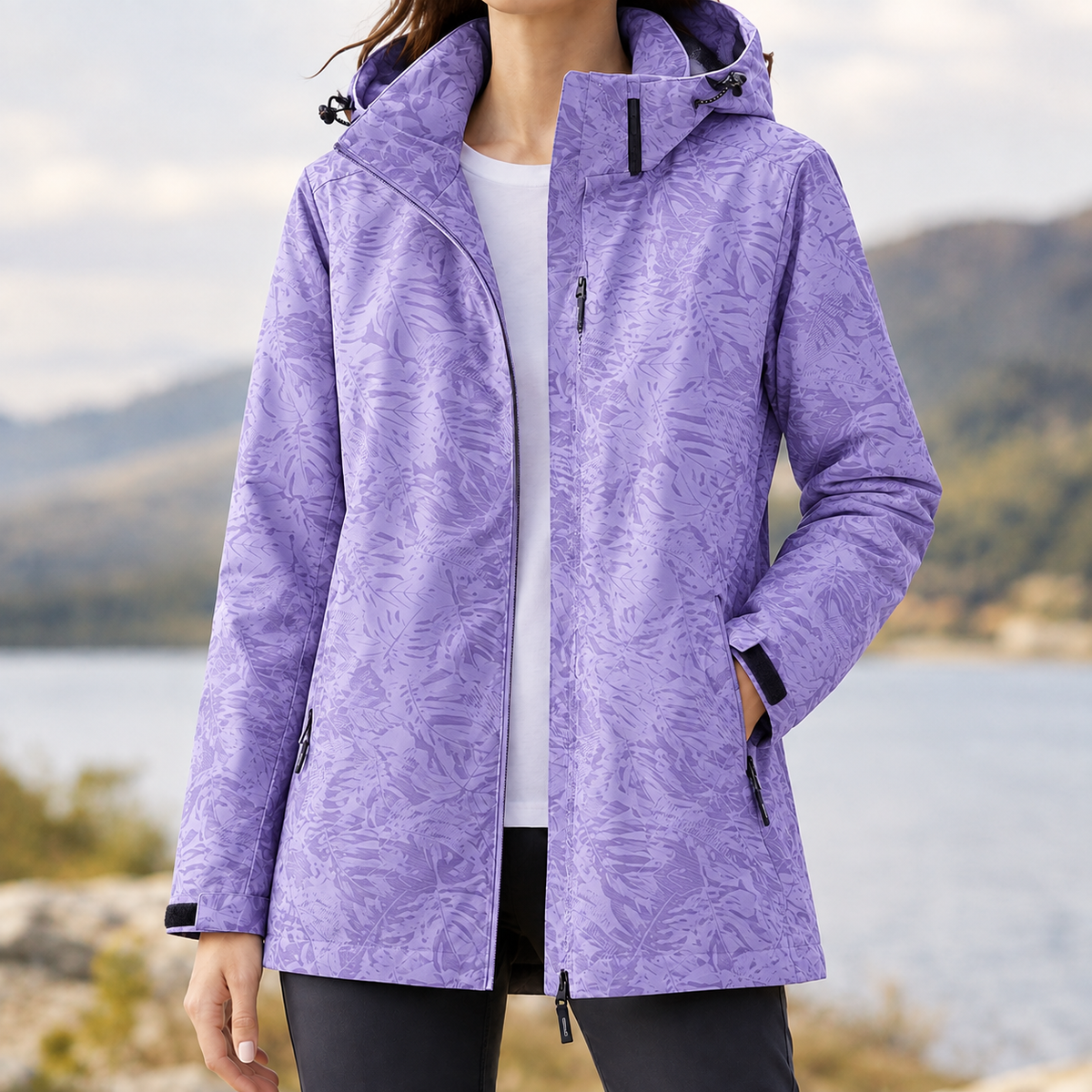 Valeria-Grace Hooded Jacket - Purple