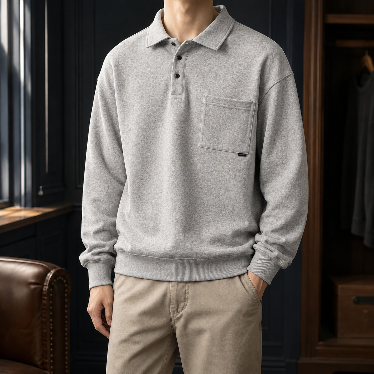 Albin Pocket Polo - Light Gray