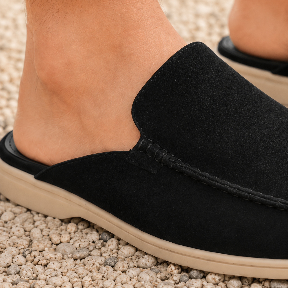 Santoro Suede Mule Loafers - Lead Product Detail