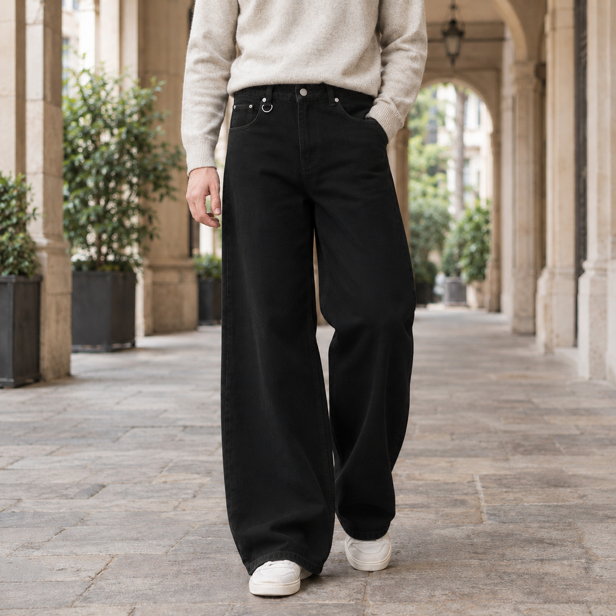 Corwin Wide Leg Jeans - Black