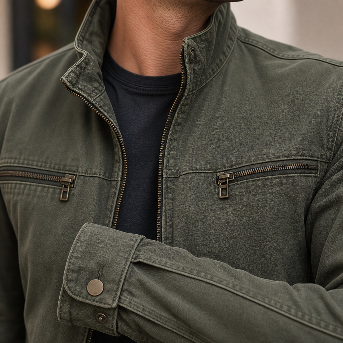 Hadrian Military Jacket - Lead Product Detail