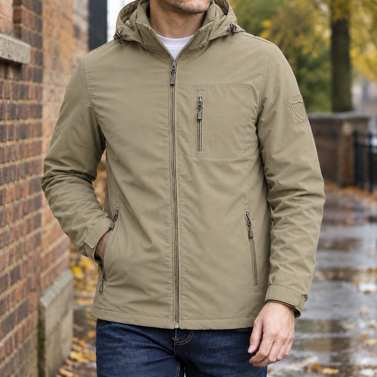 Oscar Hooded Jacket - Khaki