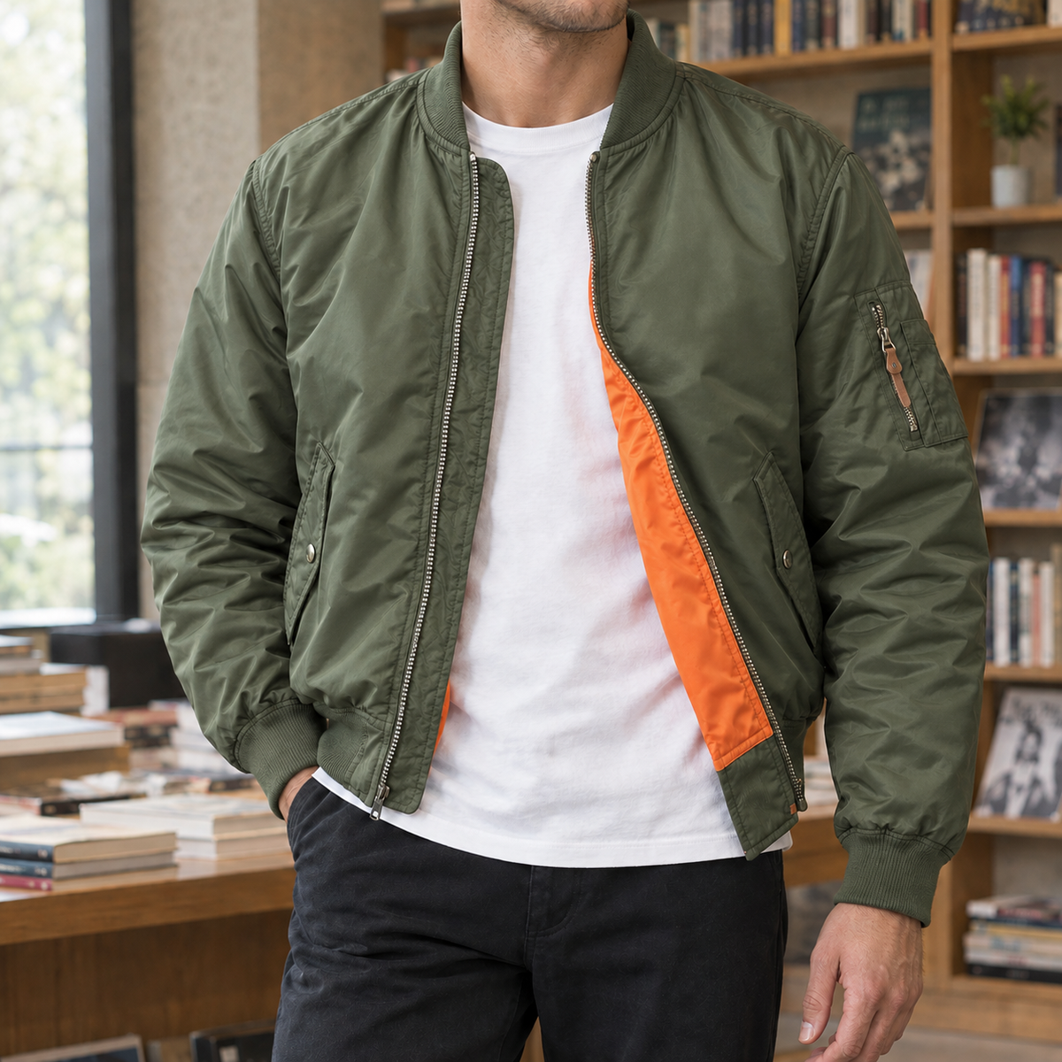 Oswin Flight Jacket - Army Green