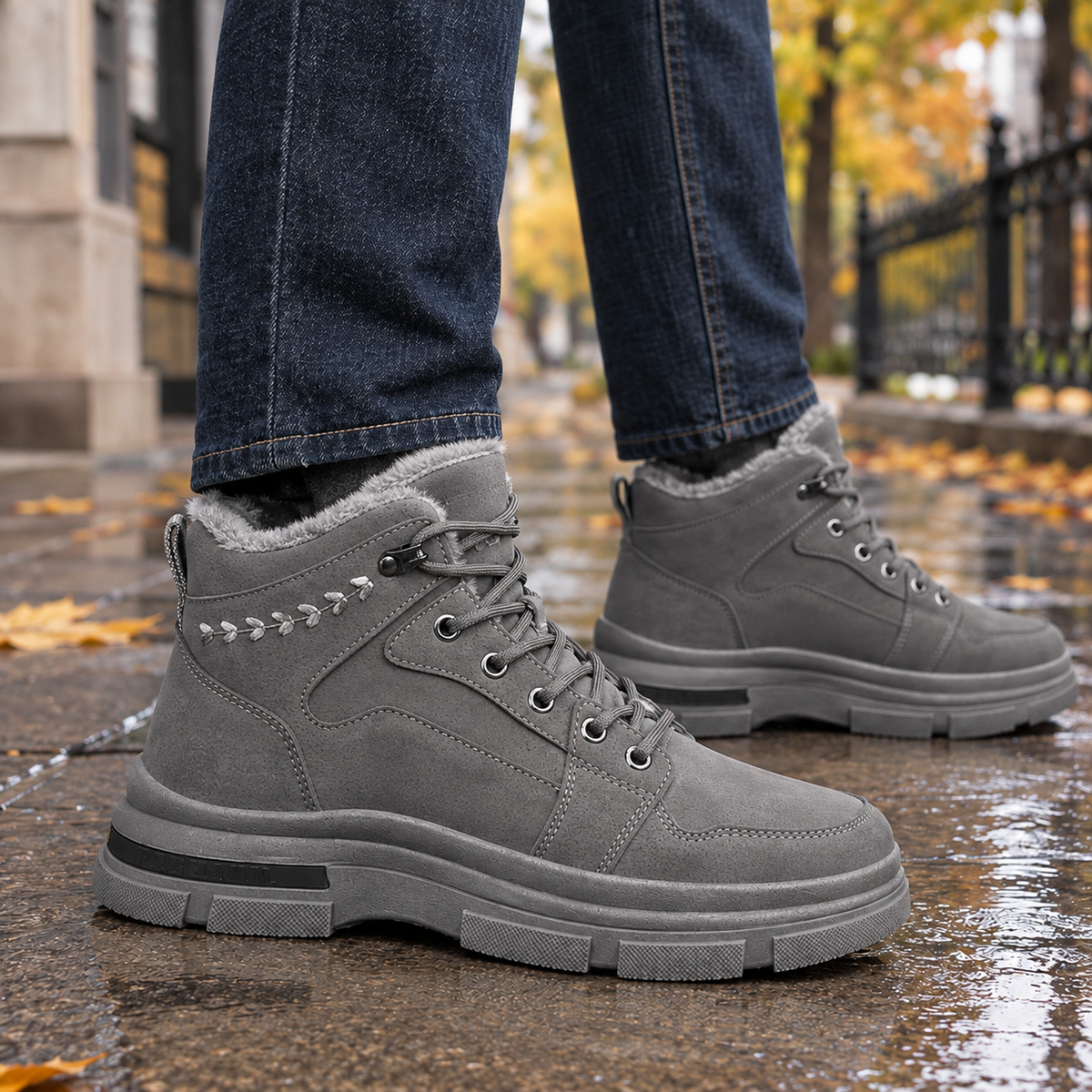 Modigliani Fleece Lined Boots - Gray