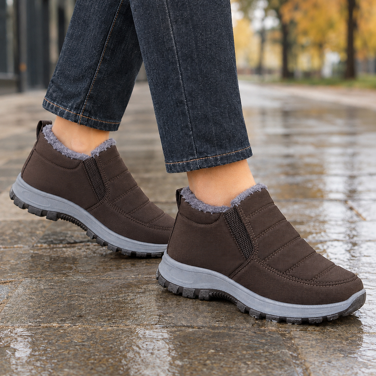 Lucchesi Padded Ankle Boots - Brown