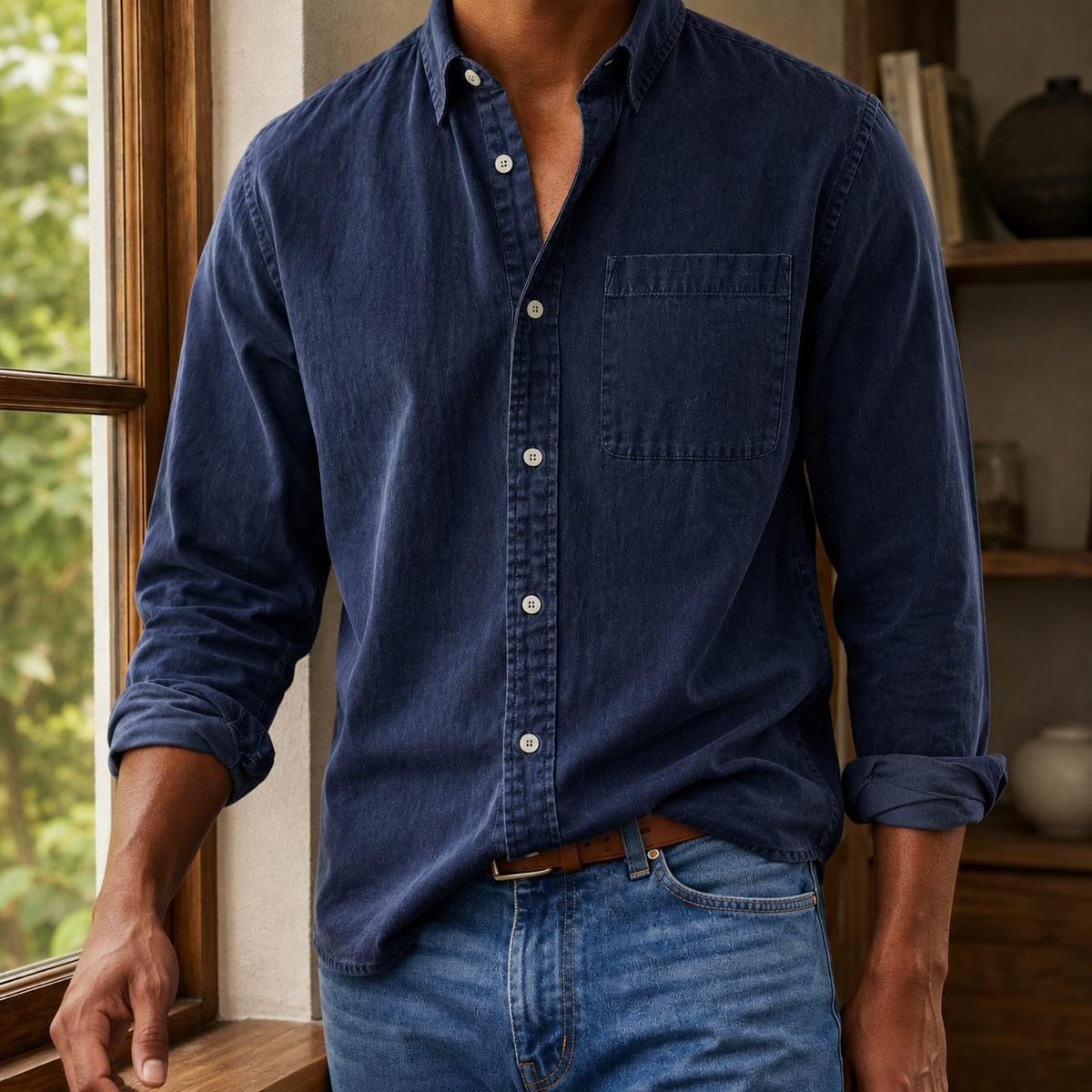 Huston Relaxed Shirt - Dark Blue