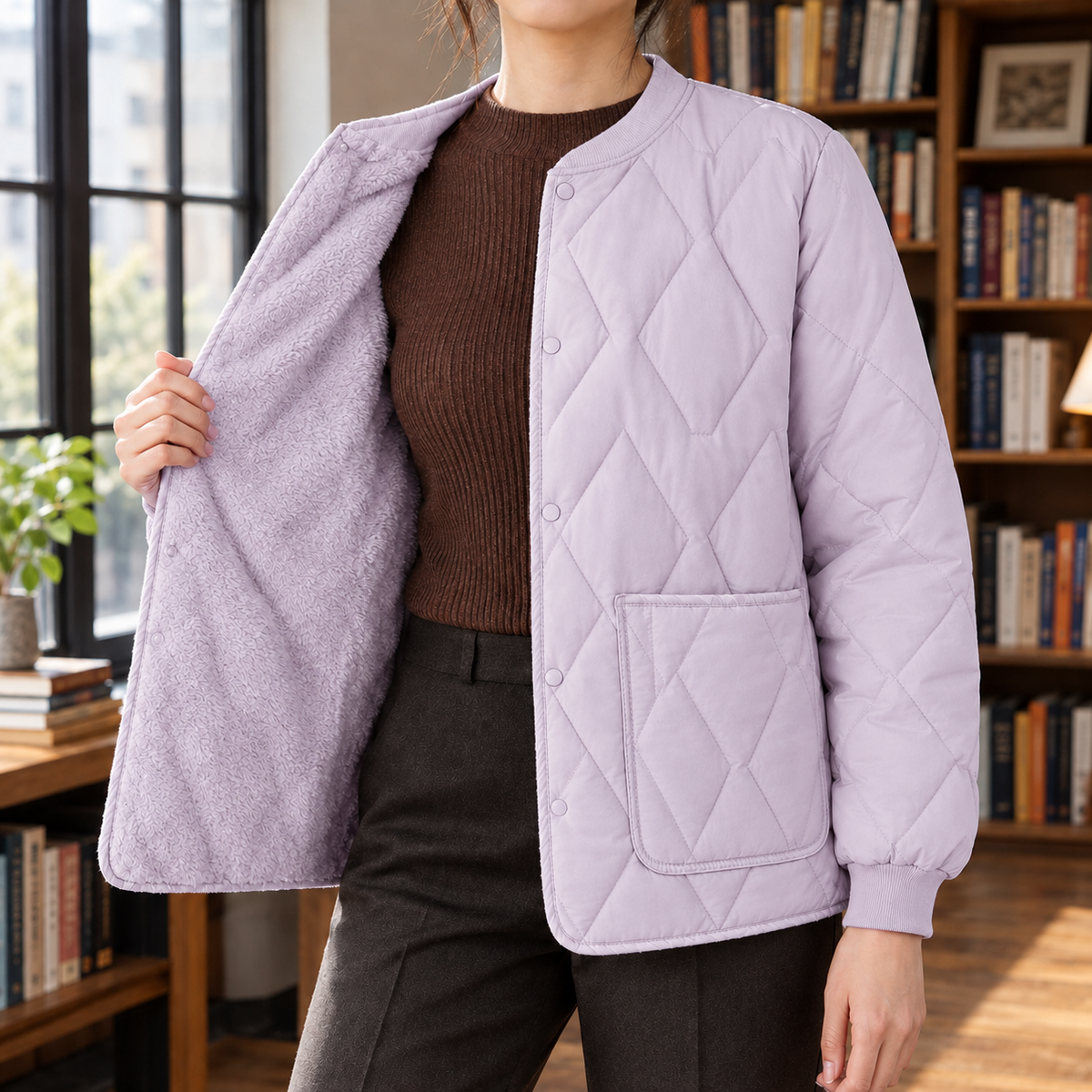 James Quilted Jacket - Violet