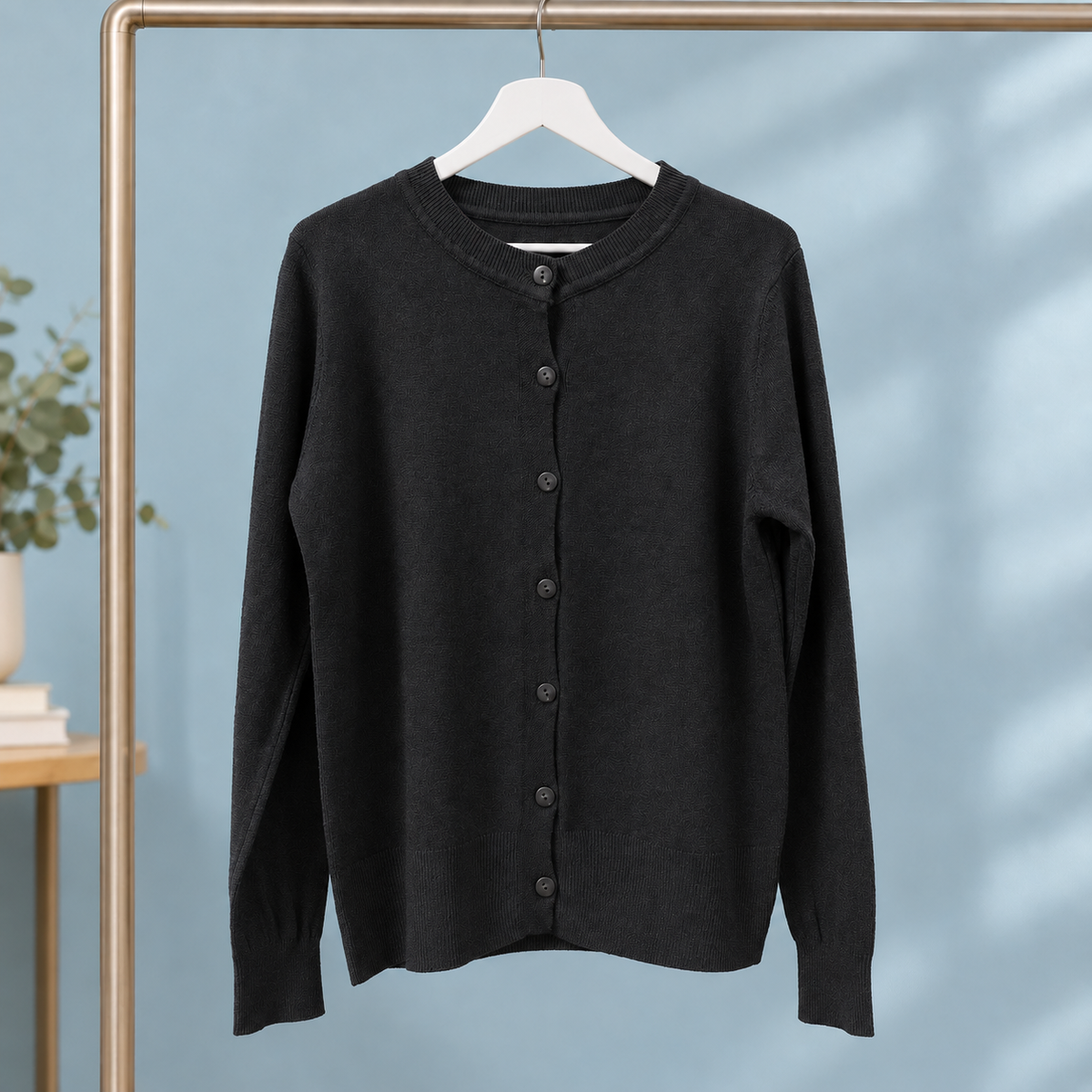 Lorelai Round Neck Cardigan - Black