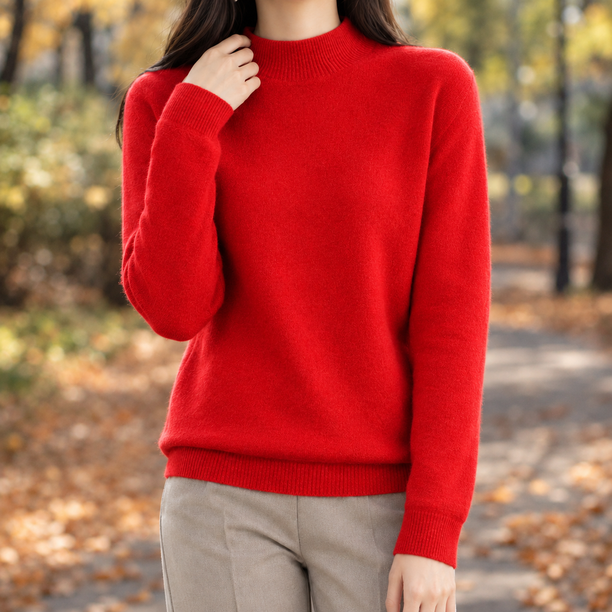 Dorothea-Rae Wool Sweater - Red