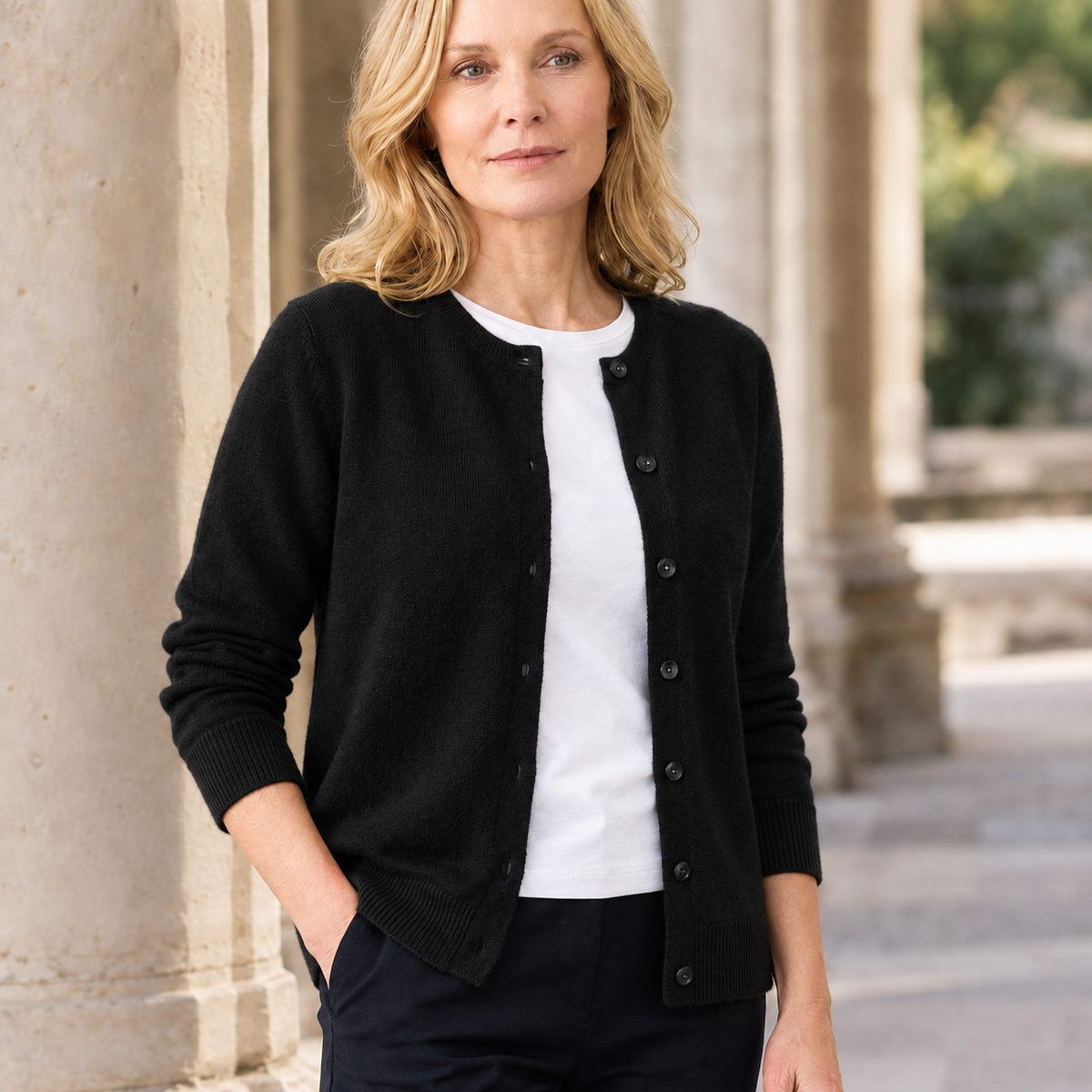 Zane Button Cardigan - Black