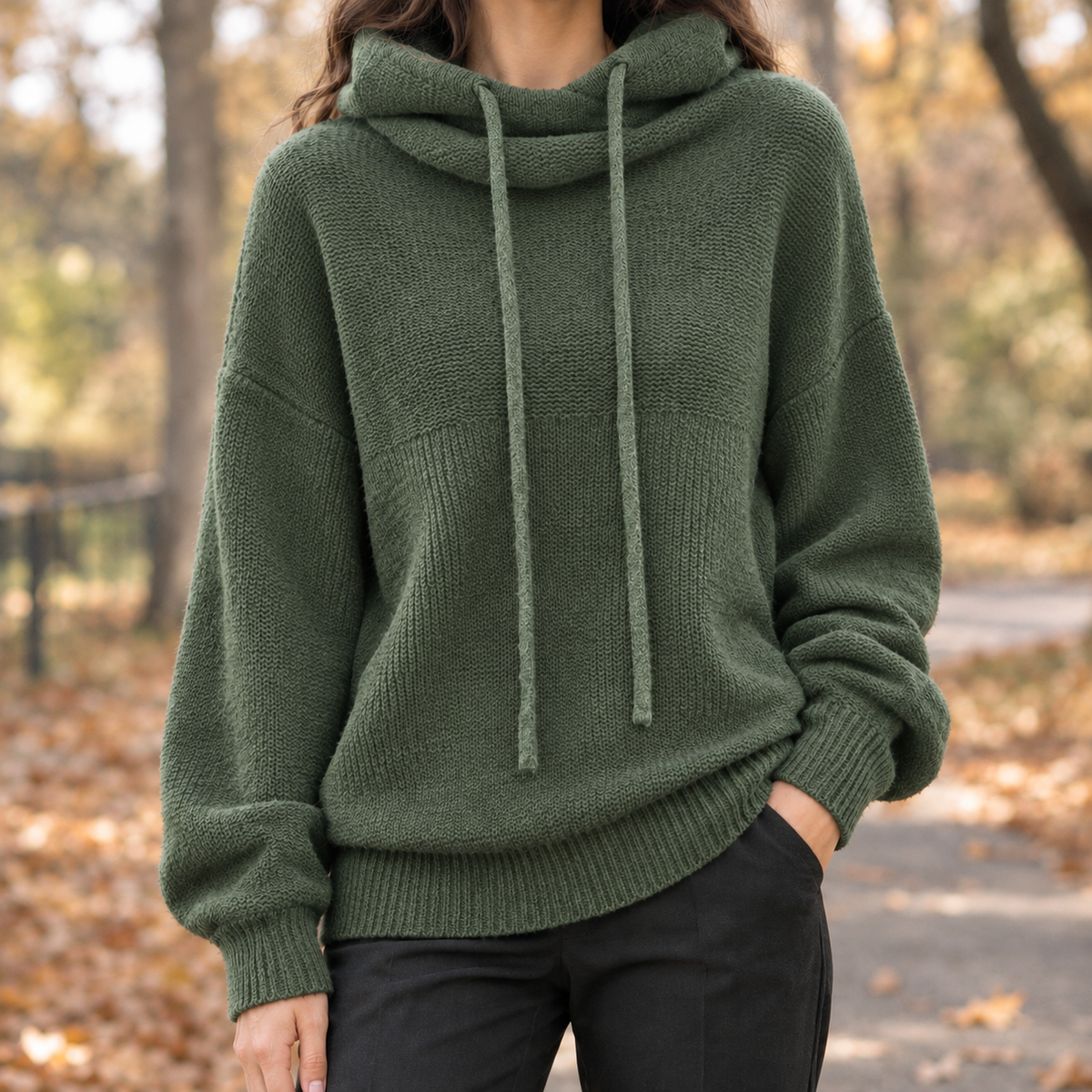 Aline Cowl Neck Sweater - Green