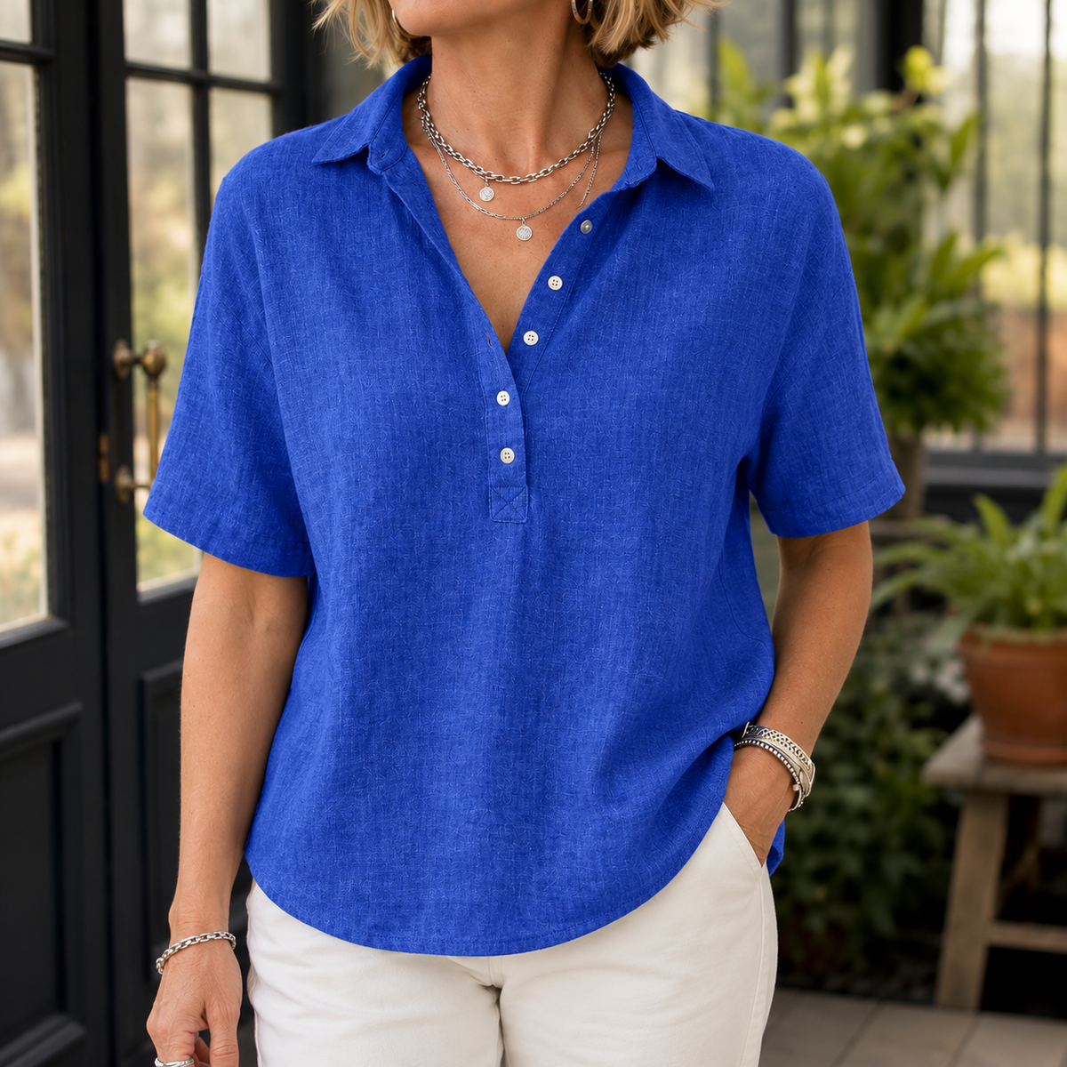 Darcy Relaxed Blouse - Blue