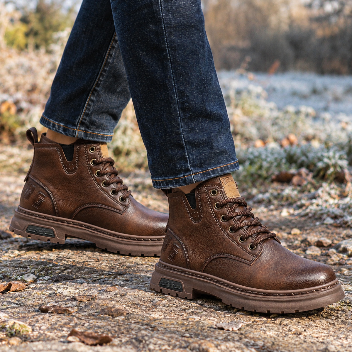 Milano Lace Up Ankle Boots - Brown Single
