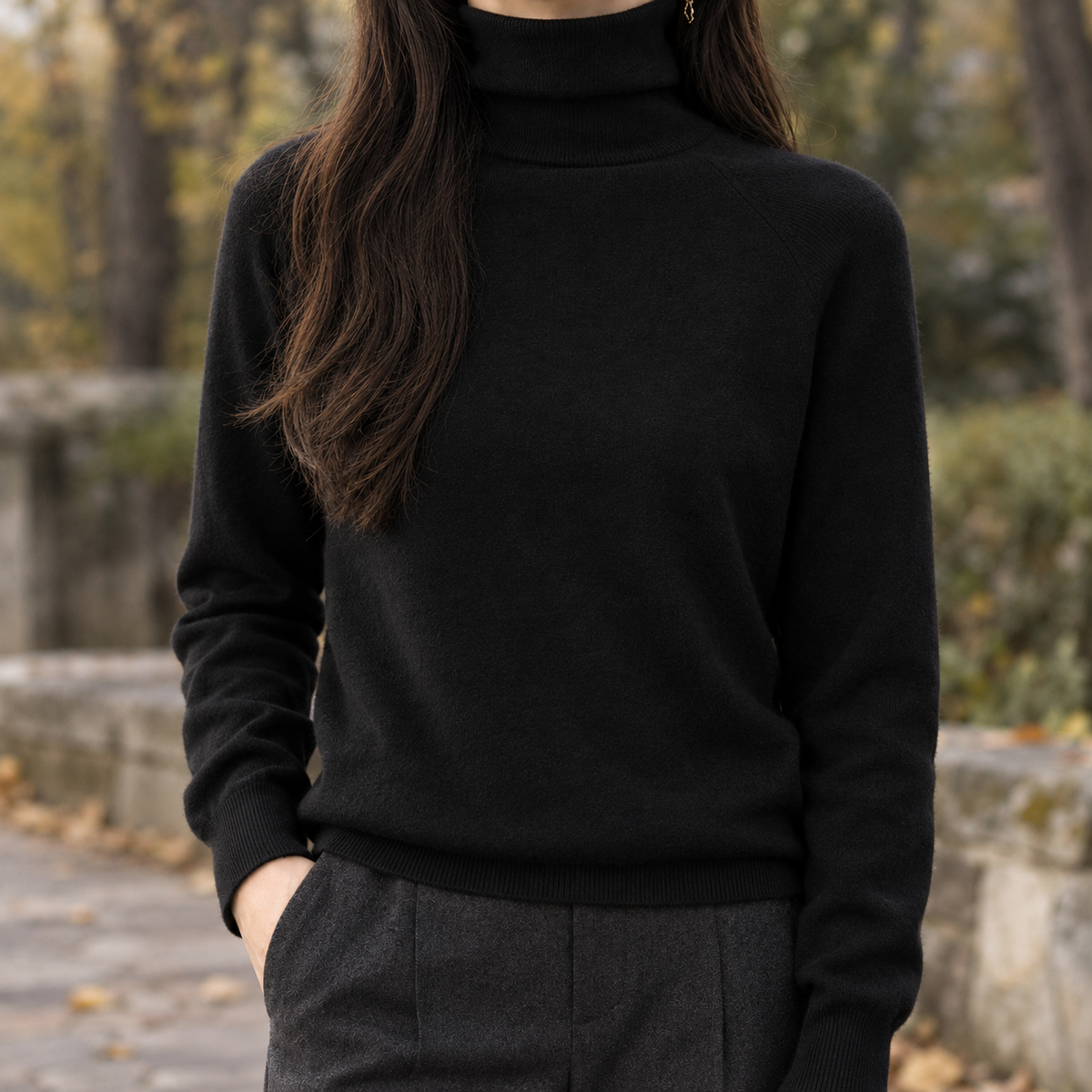 Annabeth Turtleneck Sweater - Black