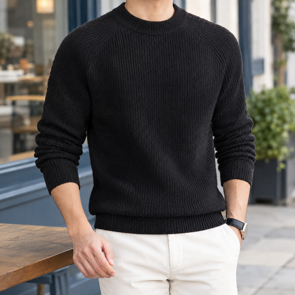 Lambert Ribbed Sweater - Black