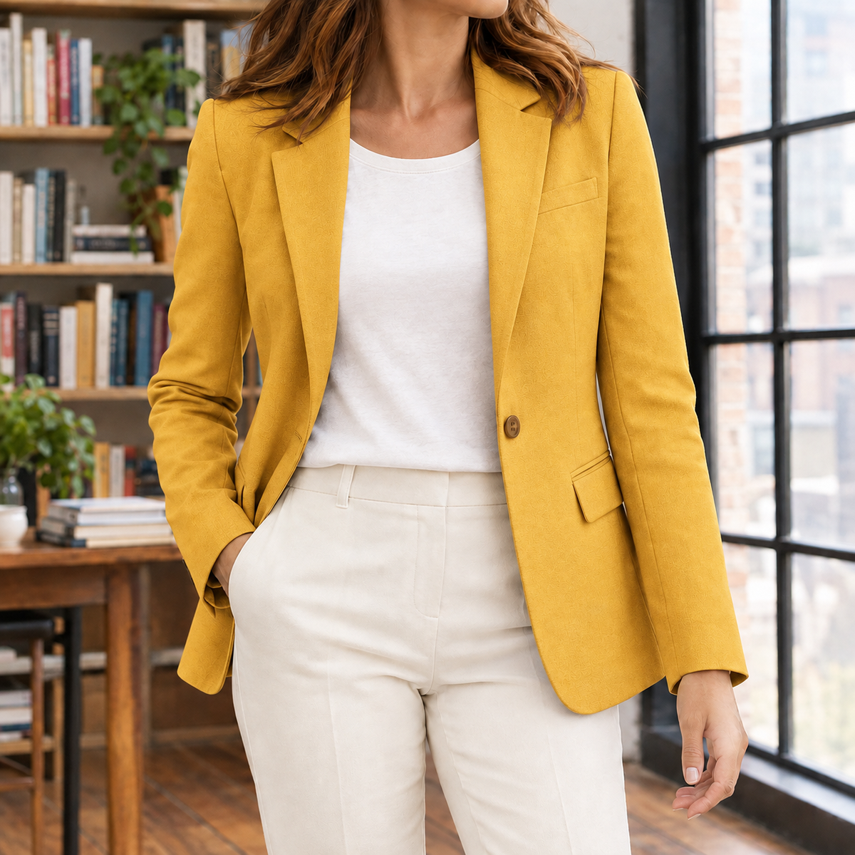 Marina Tailored Blazer - Yellow
