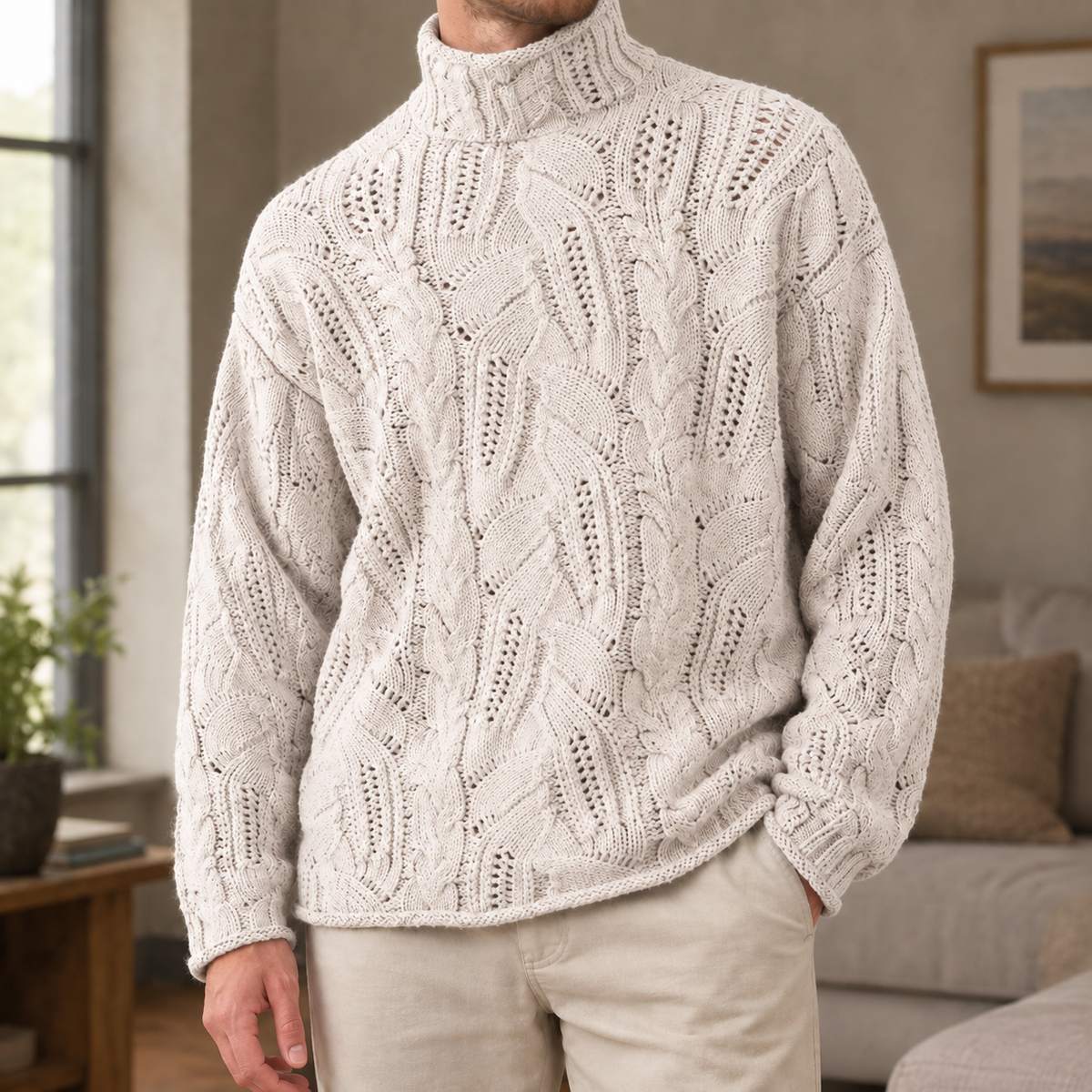 Anselm High Neck Sweater - Off White