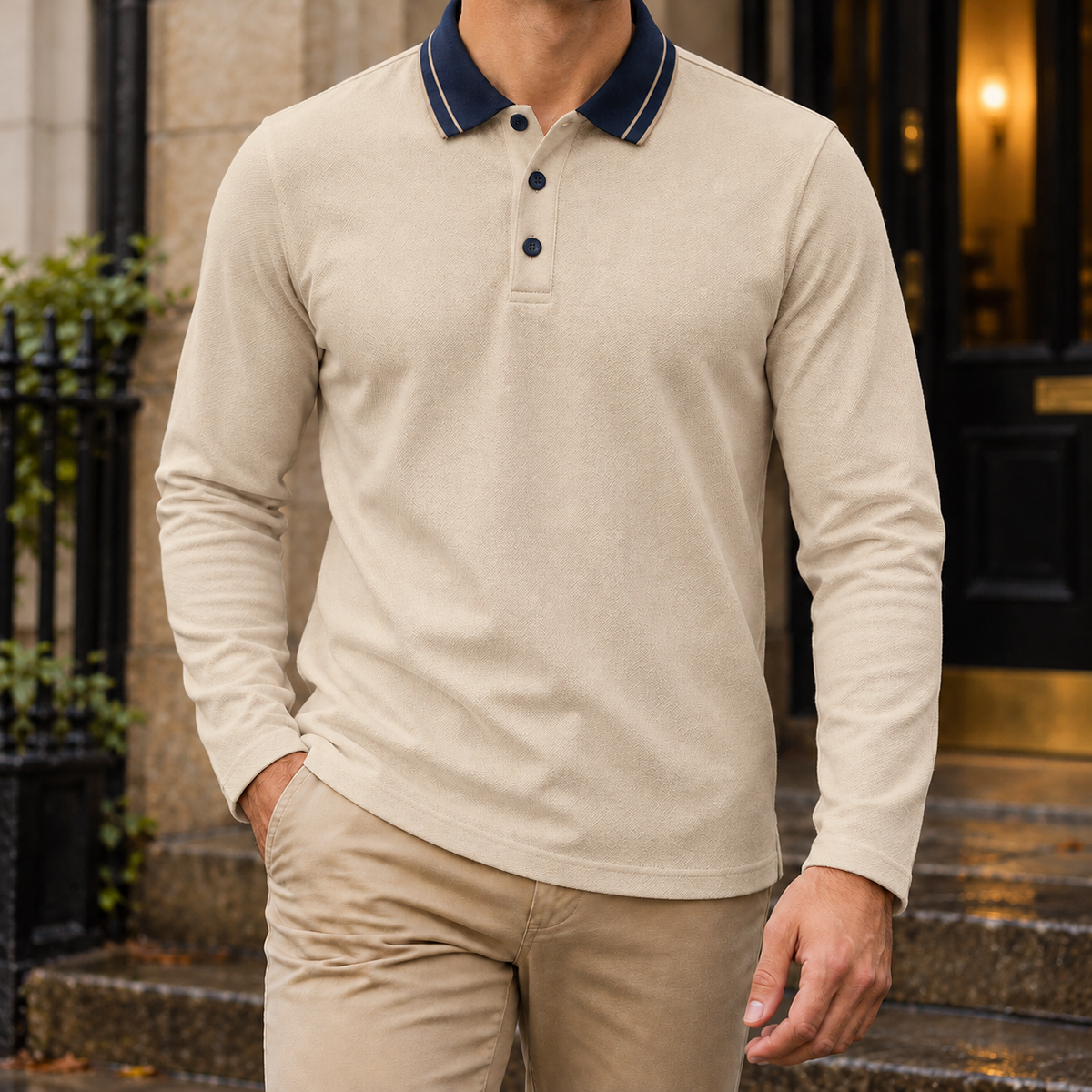 Raymond Contrast Polo - Khaki