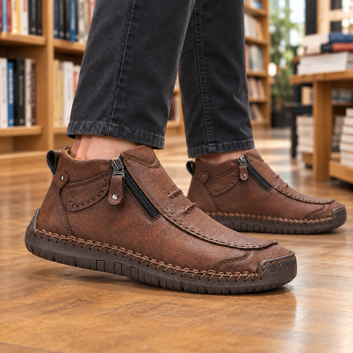 Bandini Orthopedic Zip Boots - Brown