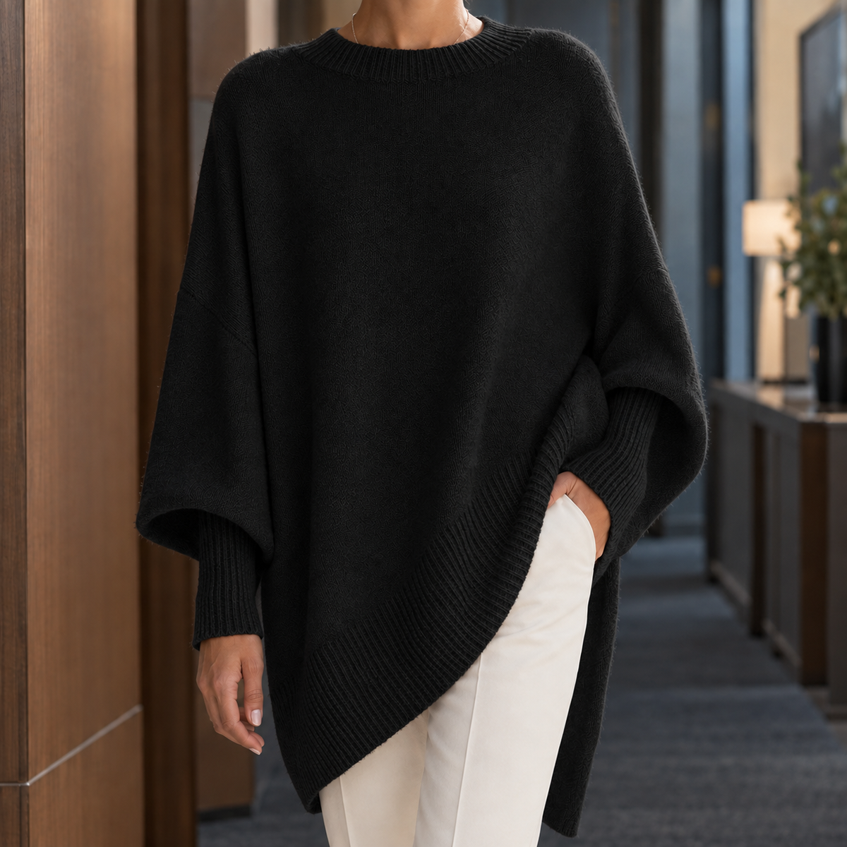 Apolline Cape Sweater - Black