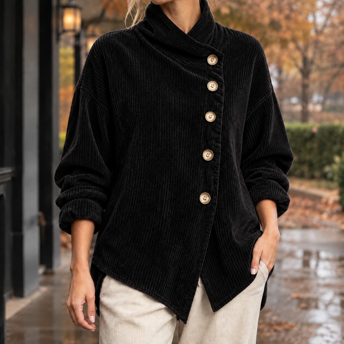 Constance Corduroy Jacket - Black