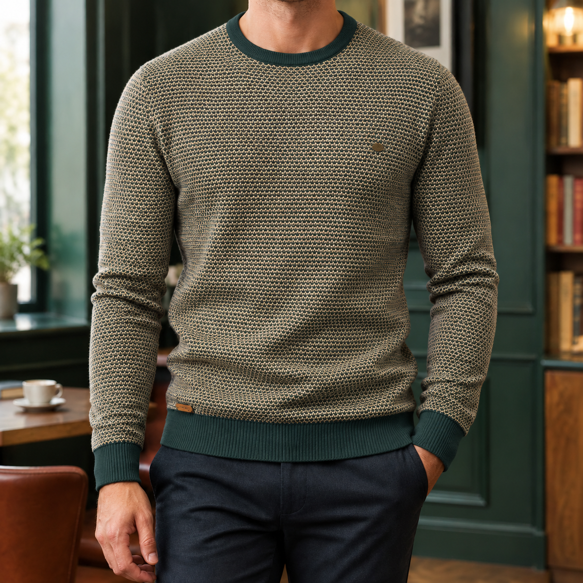 Oberon Textured Sweater - Green