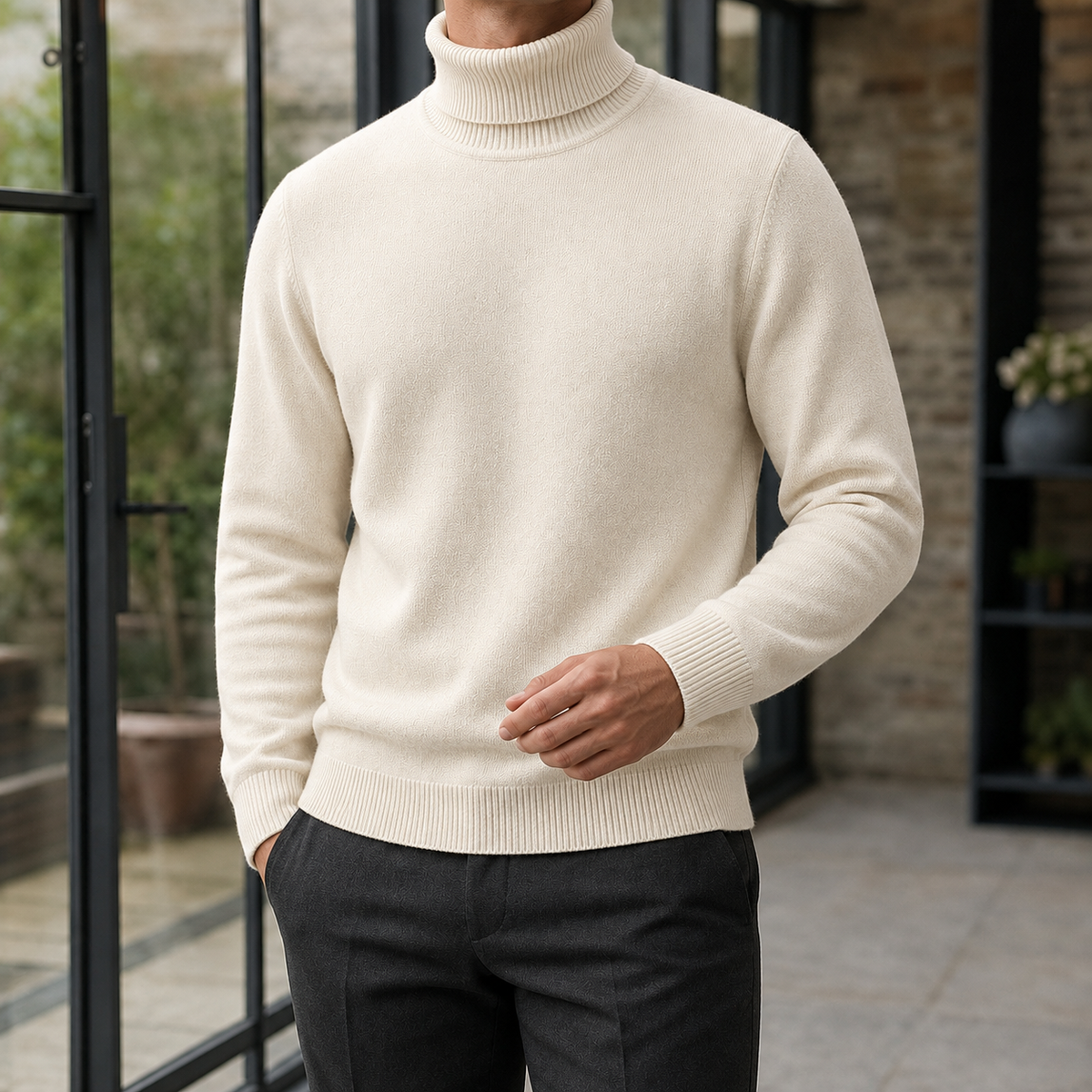 Peregrine Turtleneck Sweater - Ivory White