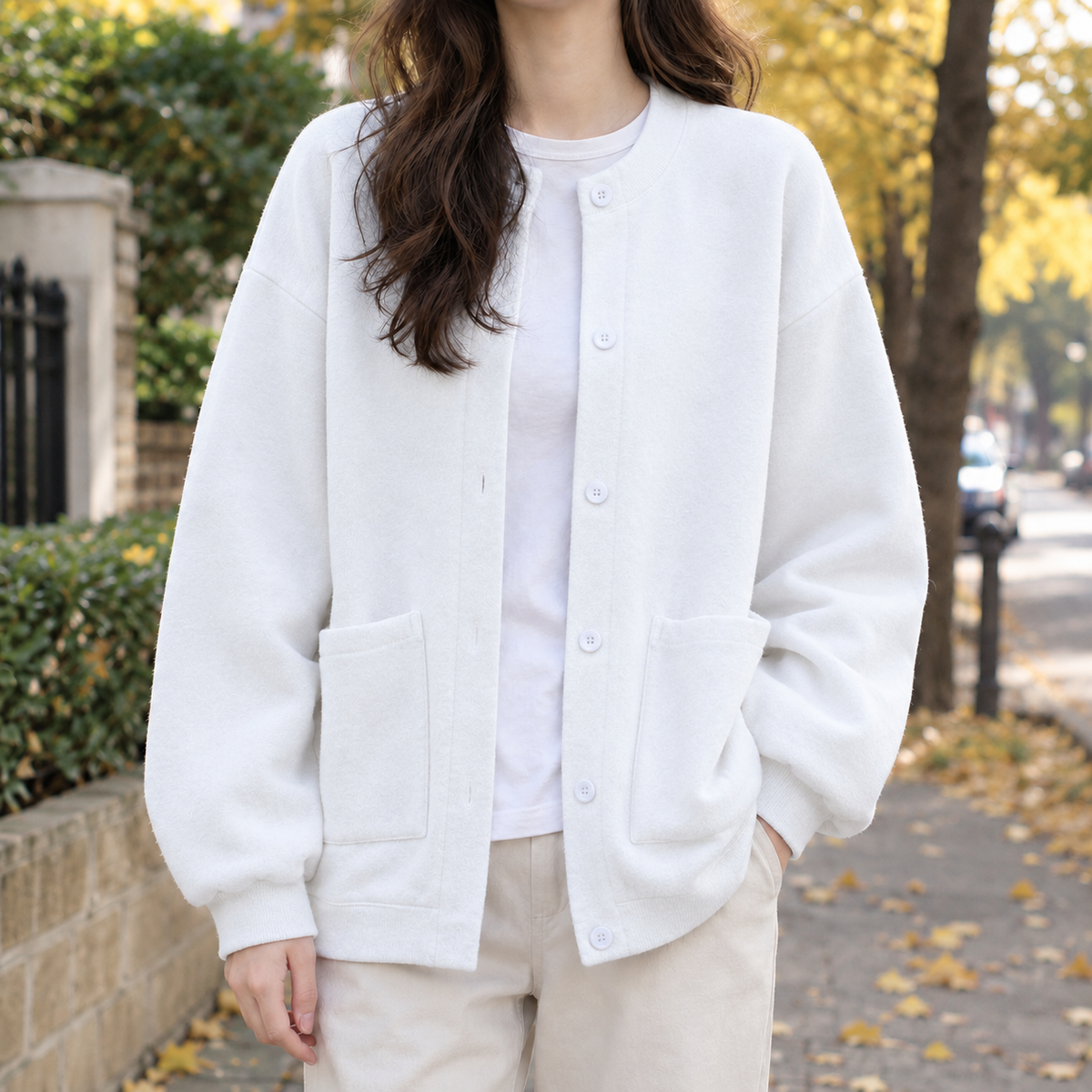 Adaline Relaxed Cardigan - White