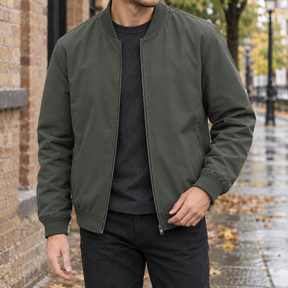 Gilles Bomber Jacket - Army Green