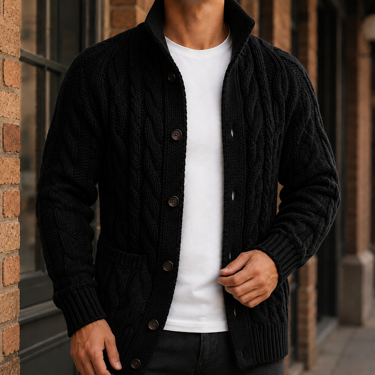 Nico Cable Knit Sweater - Black