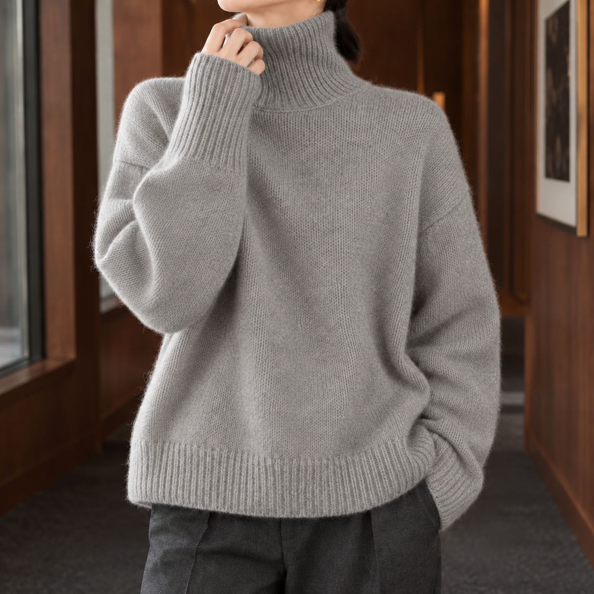 Sidonie Turtleneck Sweater - Gray