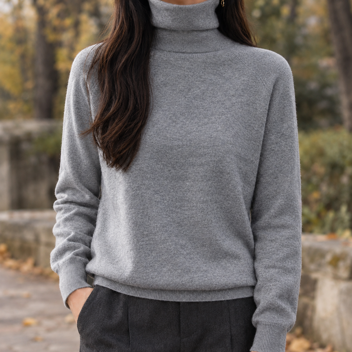 Annabeth Turtleneck Sweater - Gray
