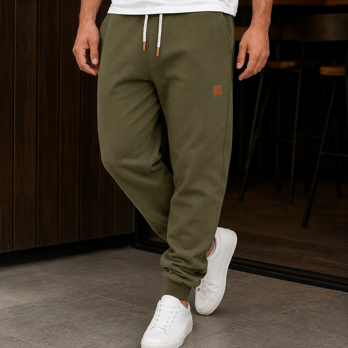 Henry Tapered Joggers - Olive Green