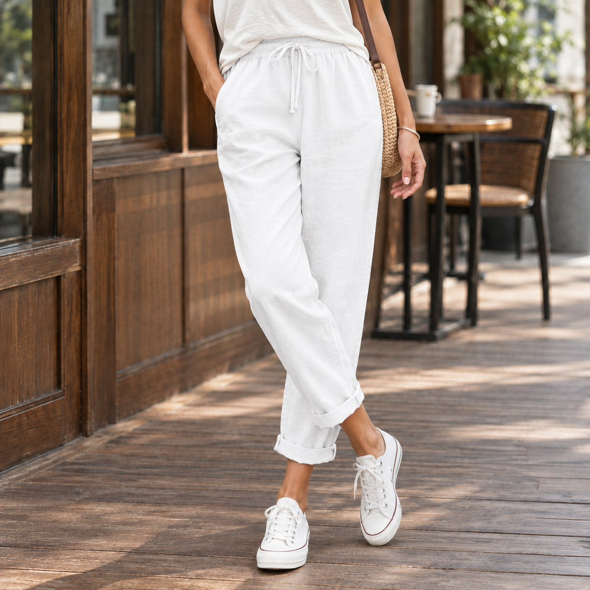 Freya Relaxed Pants - White