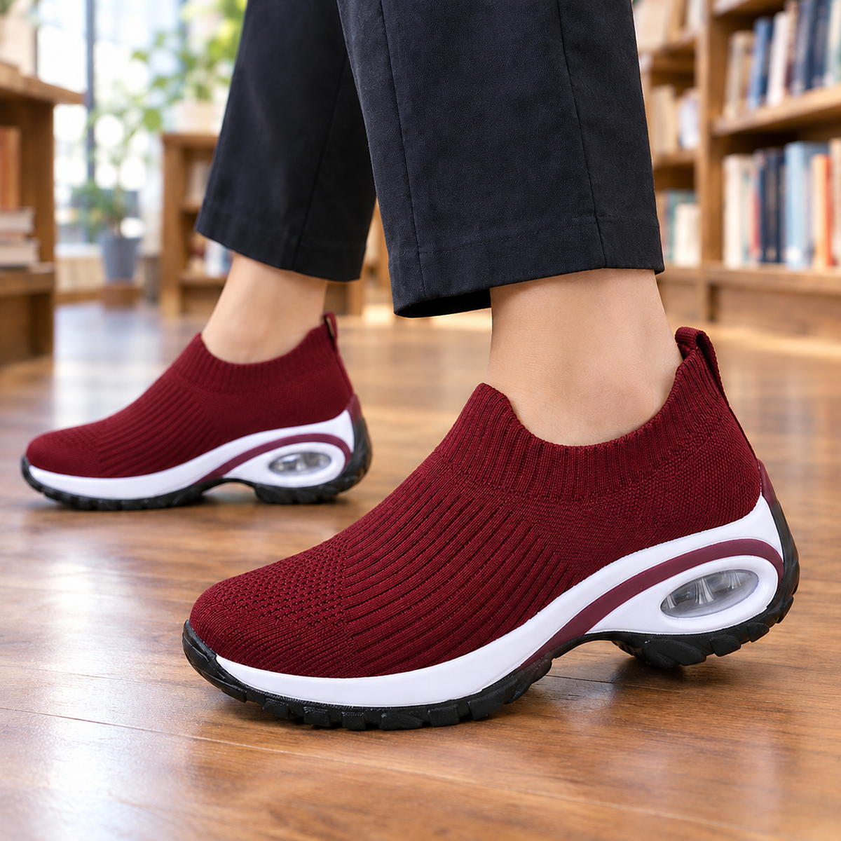 Foscari Slip-On Sneakers - Wine Red