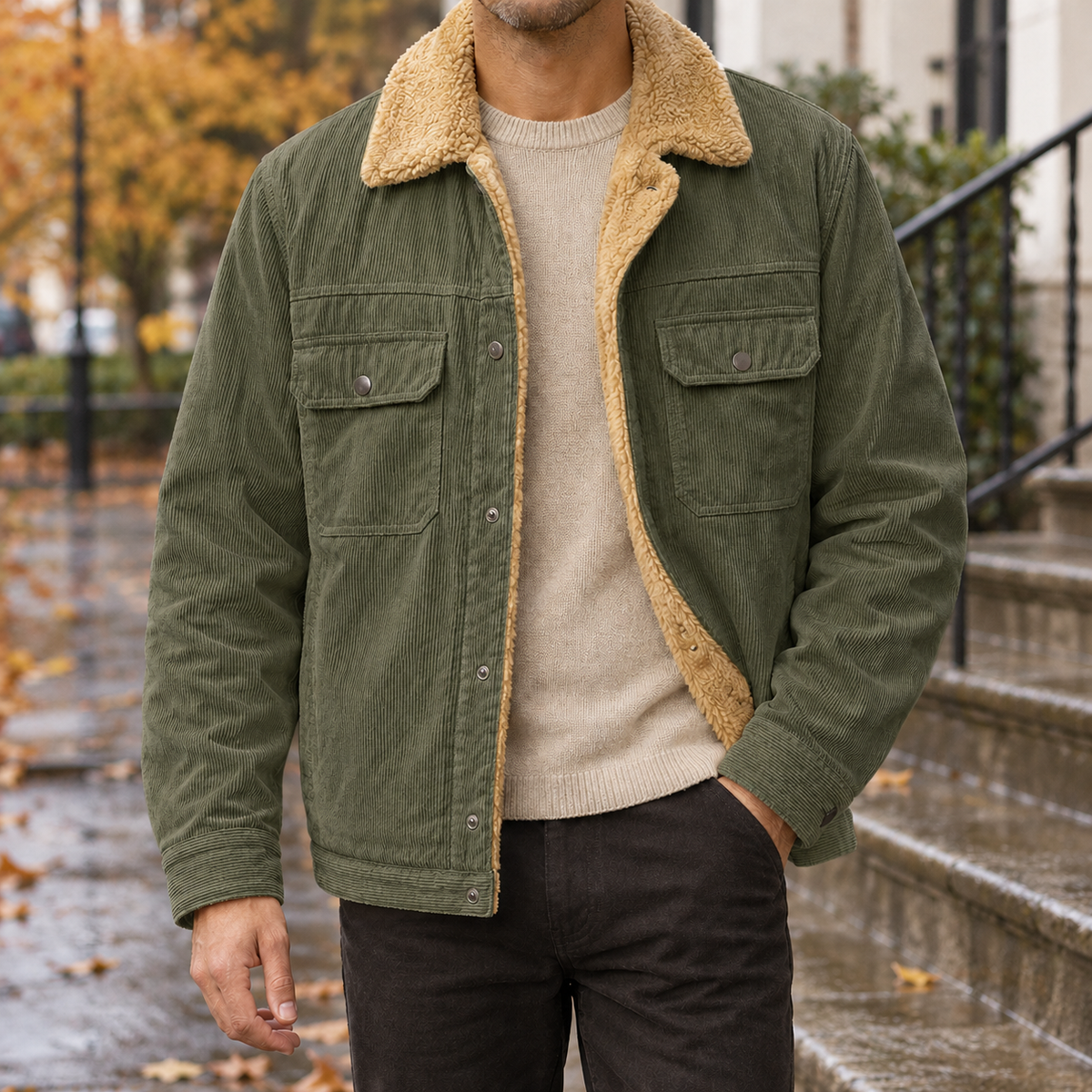 Colin Cashmere Jacket - Army Green