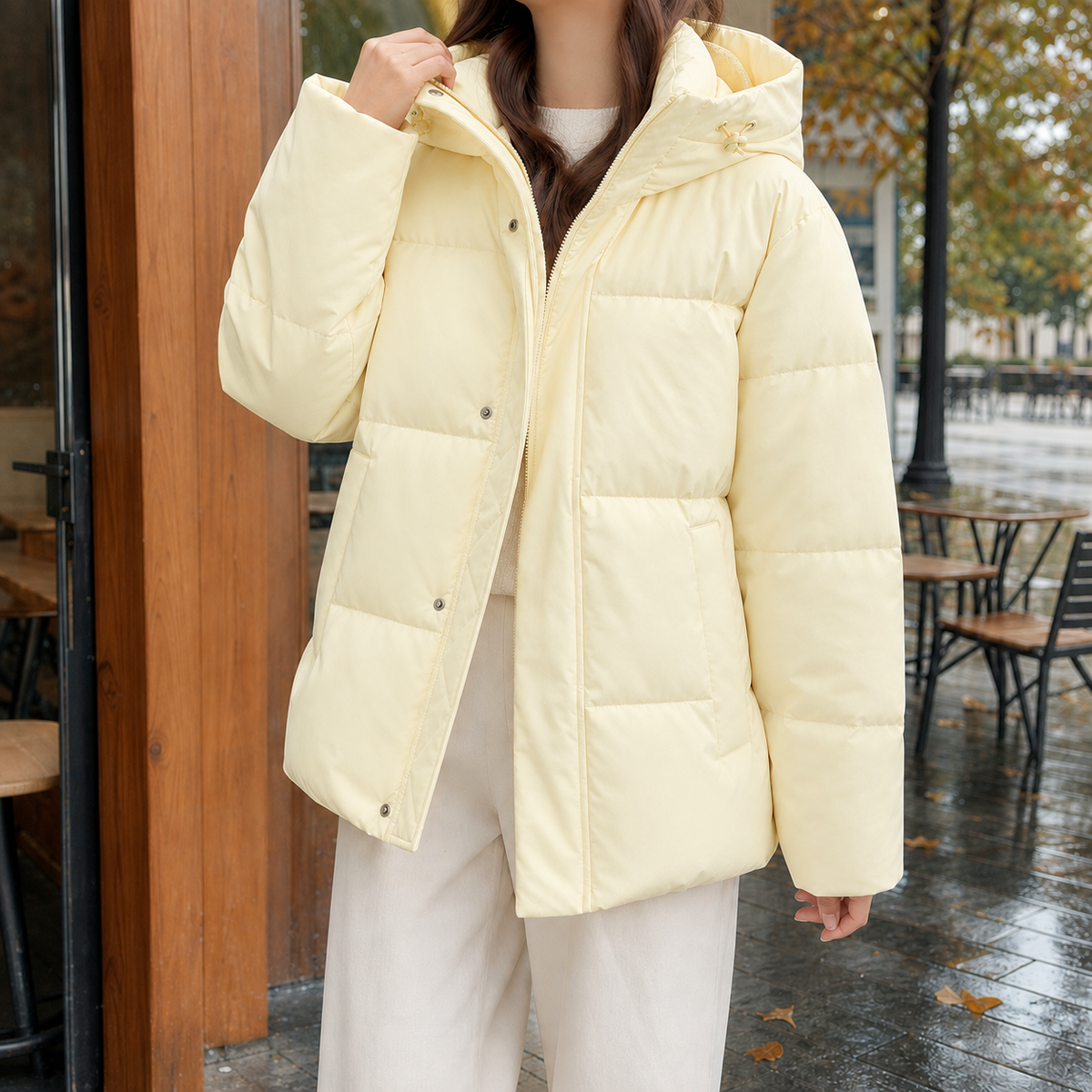 Mackenzie Hooded Puffer Jacket - Yellow