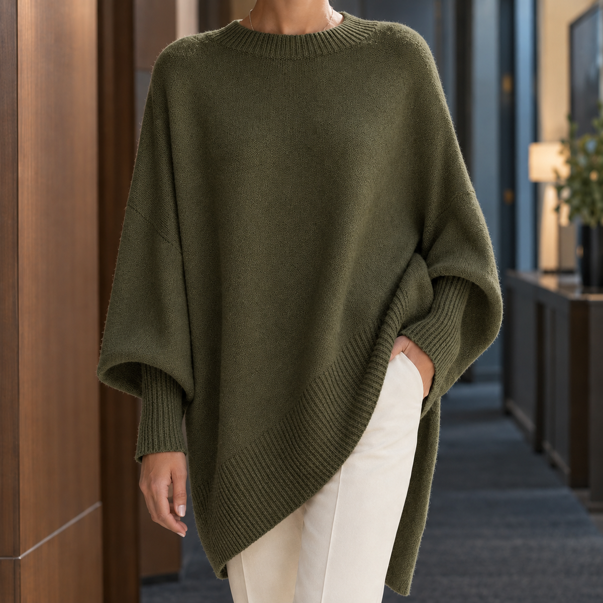 Apolline Cape Sweater - Dark Green