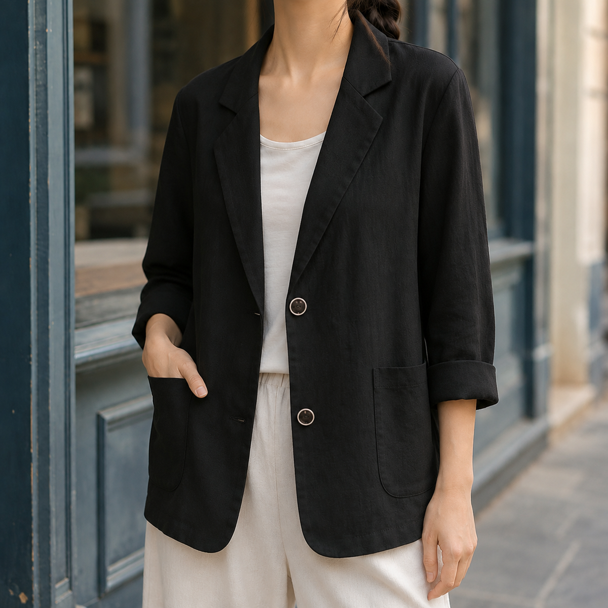 Vera Relaxed Blazer - Black