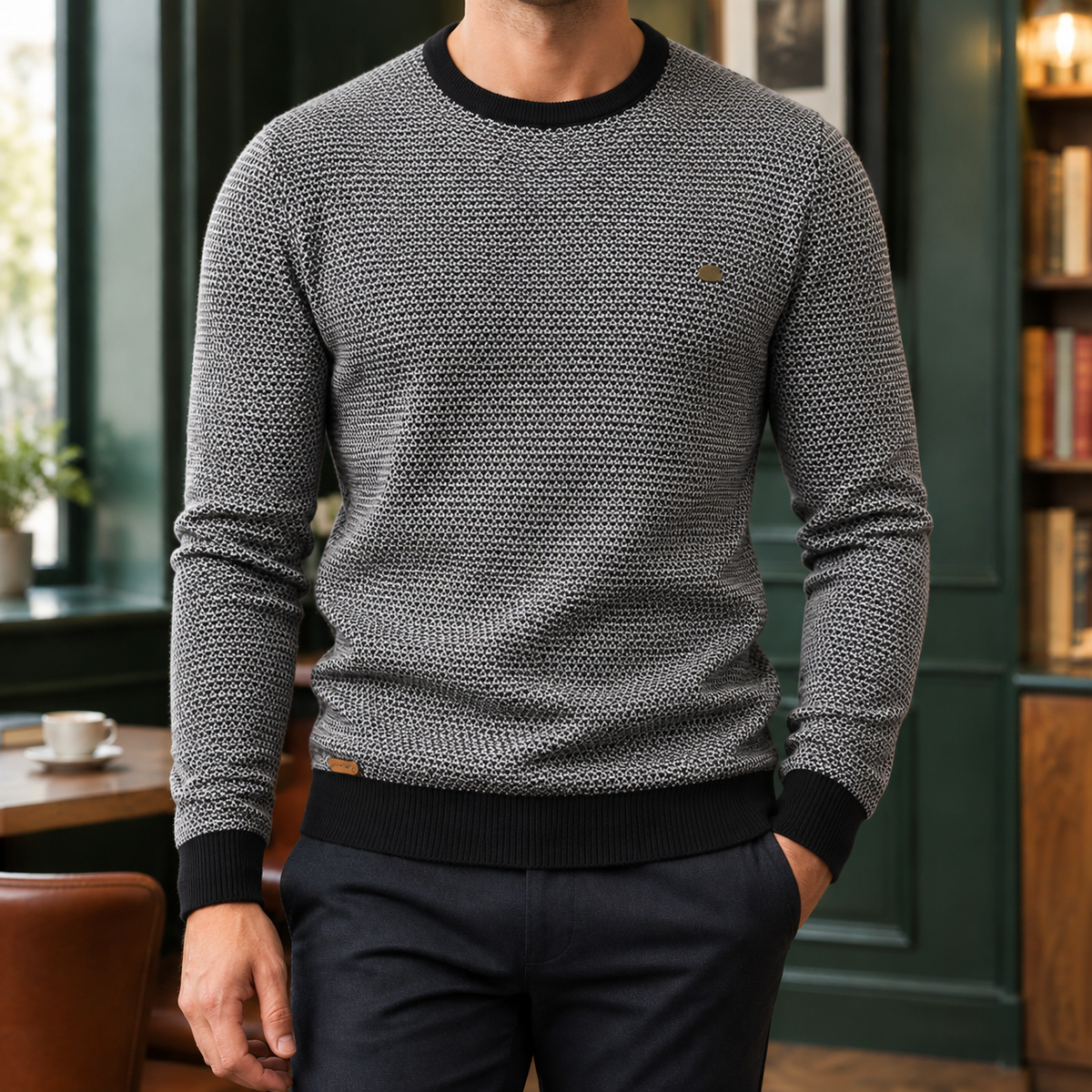 Oberon Textured Sweater - Black