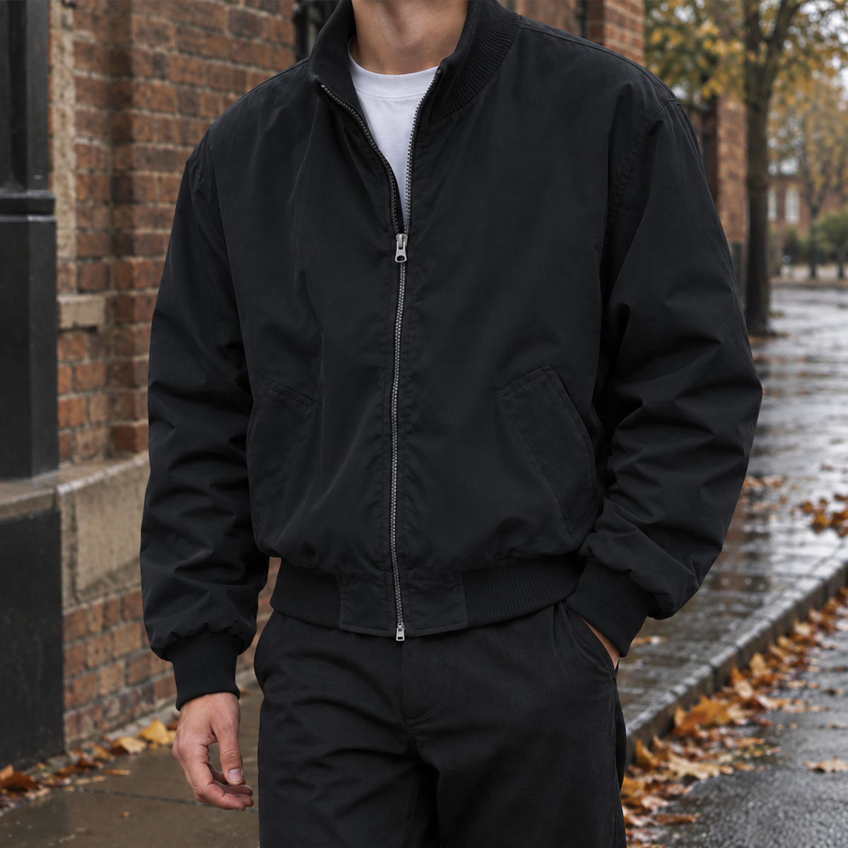 Aaron Bomber Jacket - Black