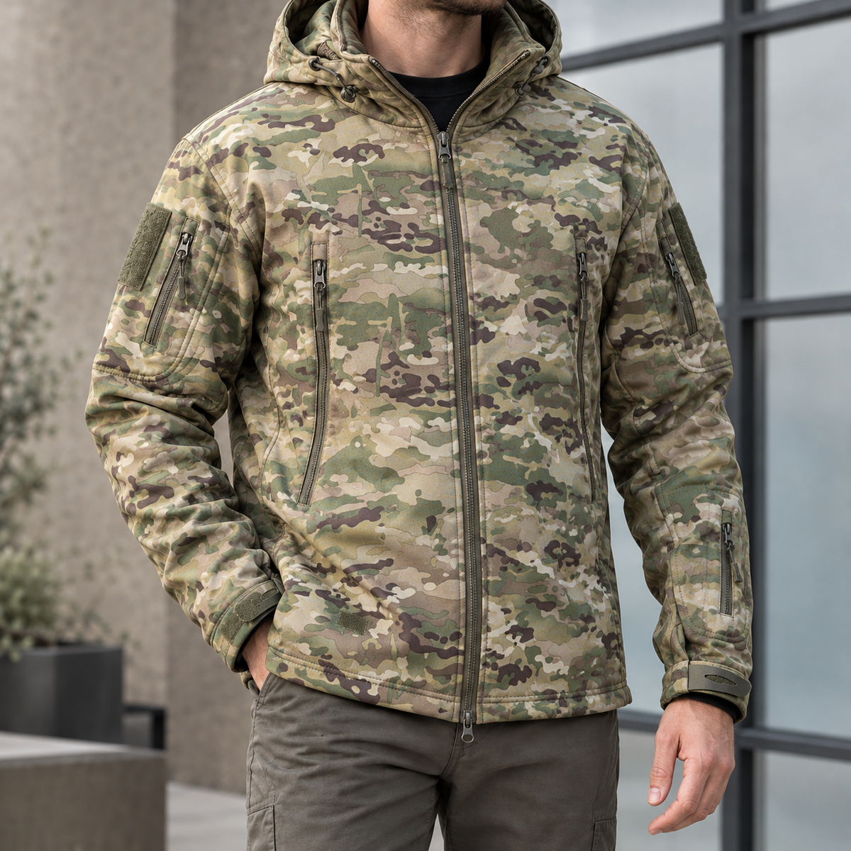 Andreas Utility Jacket - Camo Green
