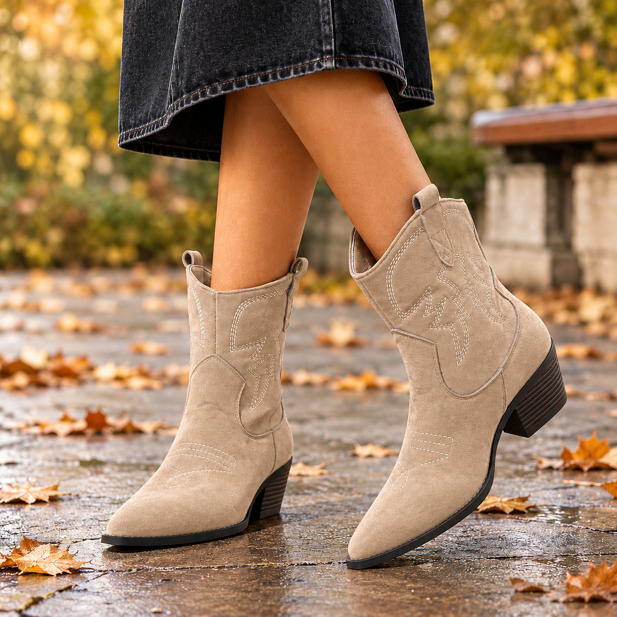 Grimaldi Western Boots - Apricot