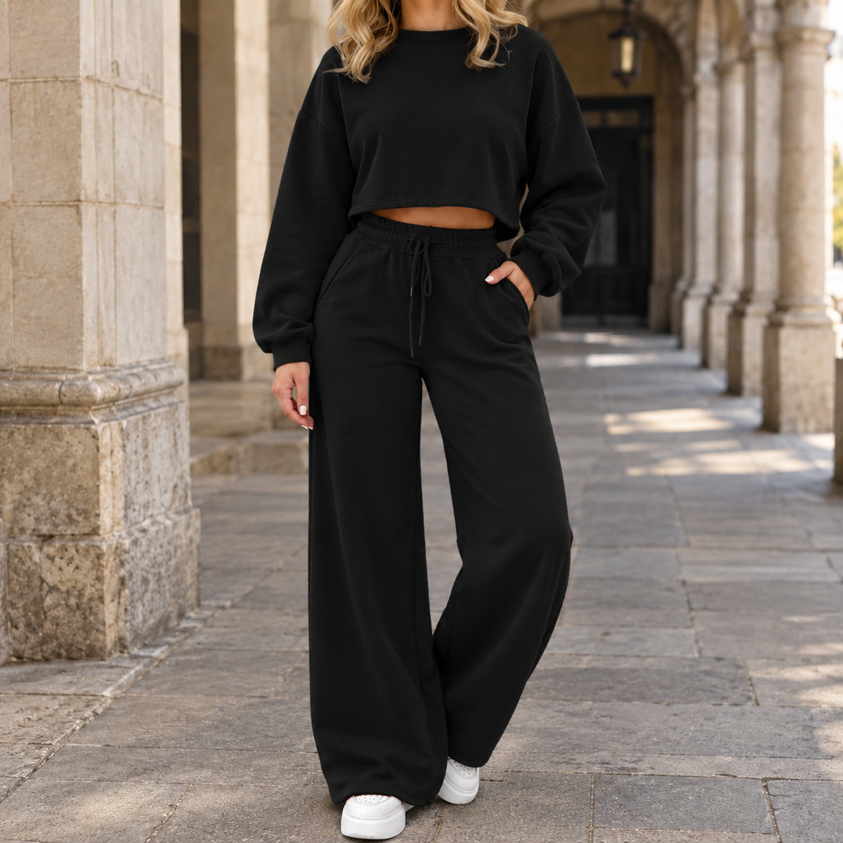 Scarlett Wide-Leg Set - Black