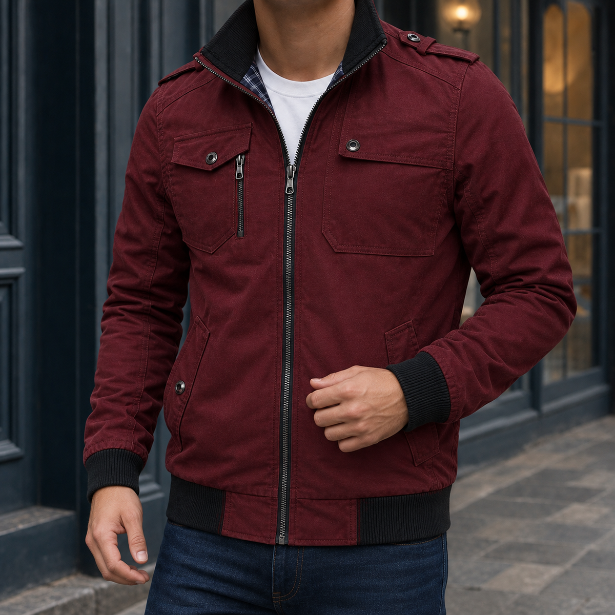 Orion Utility Jacket - Wine Red