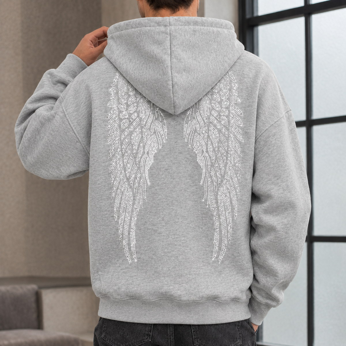 Stefan Wing Hoodie - Light Gray