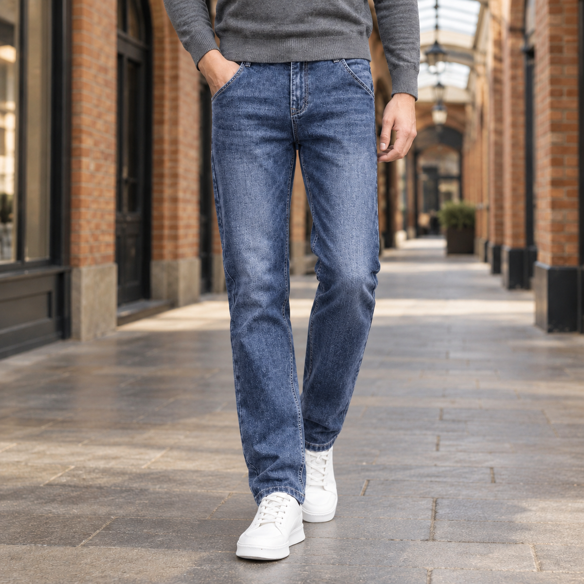 Balthasar Straight Leg Jeans - Blue Gray Xk