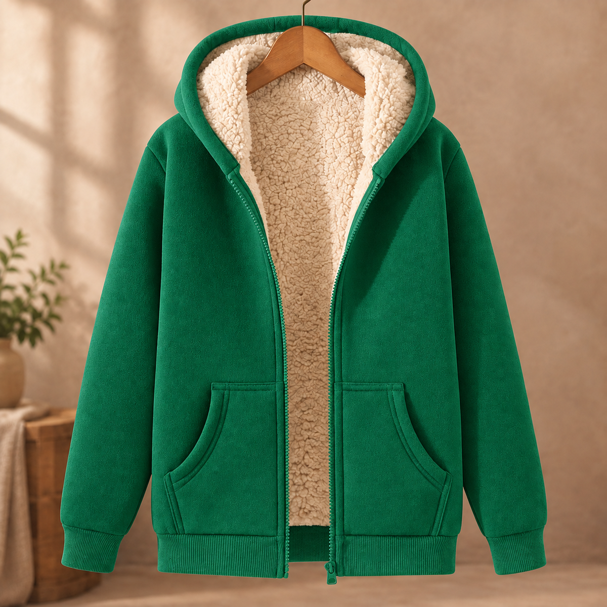 Sebastian Sherpa Hoodie - Sherpa Green