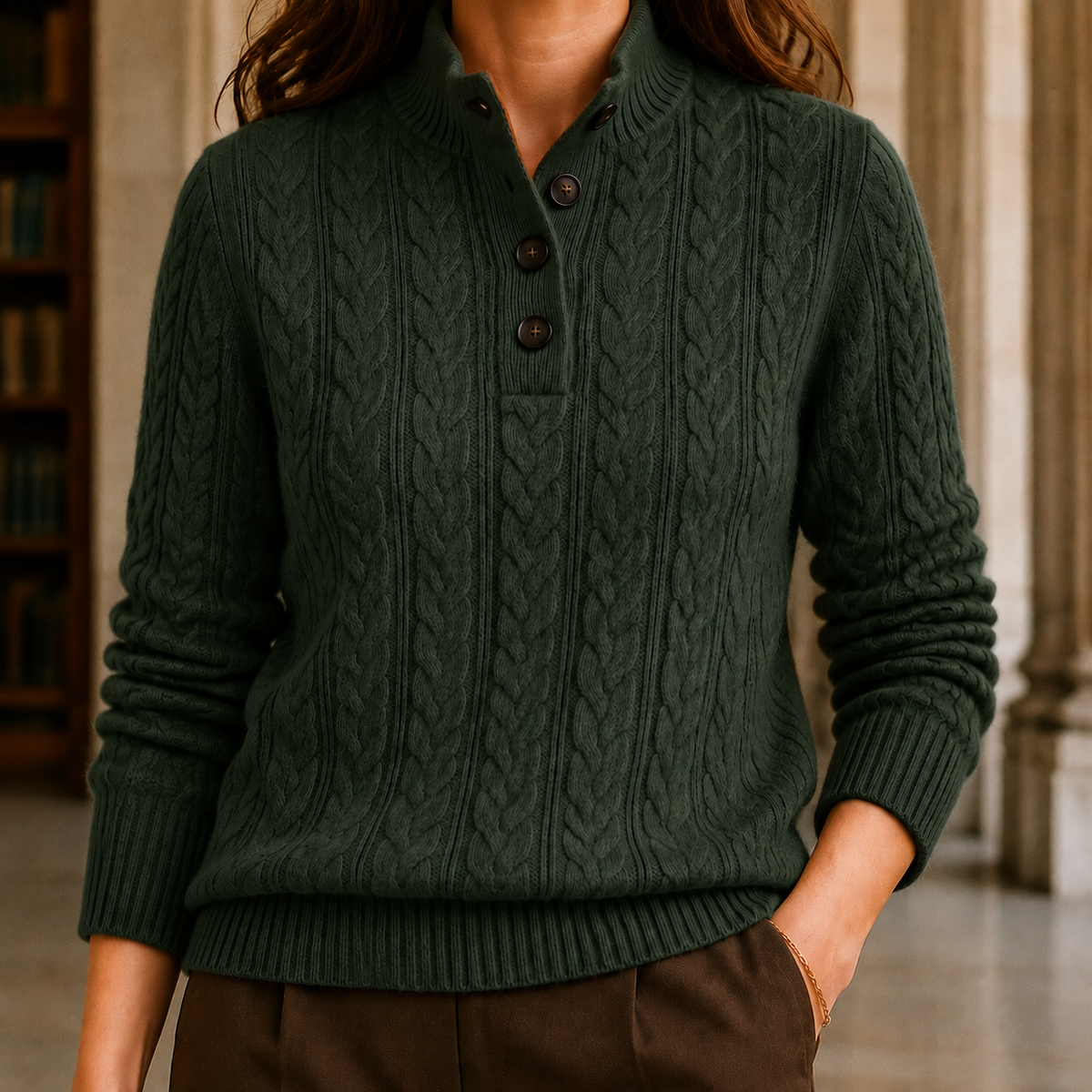 Hazel Cashmere Sweater - Olive